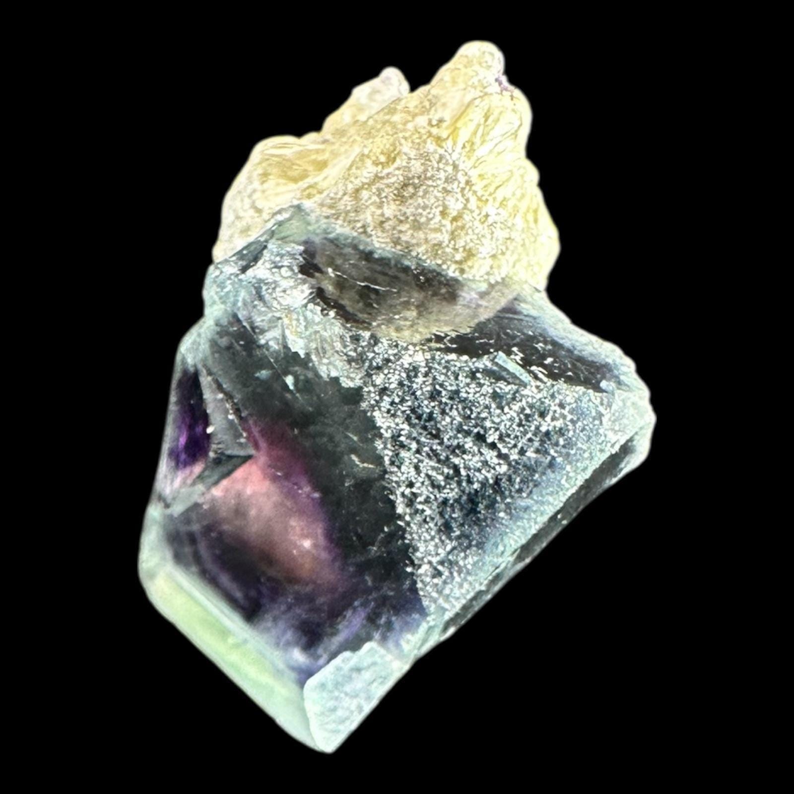 Fluorite crystal with phantom core, raw chinese fluorite with purple and indigo zoning, crystal specimen for display or collection - Image 5