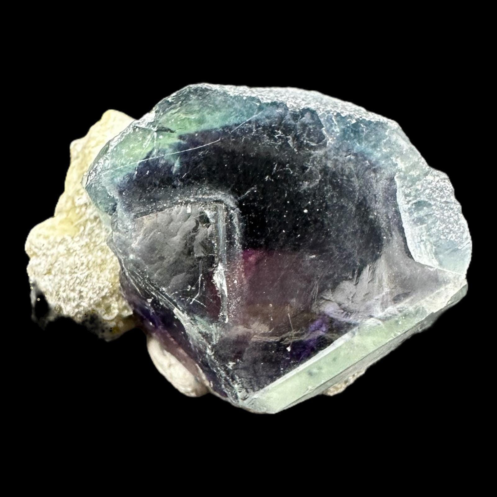 Fluorite crystal with phantom core, raw chinese fluorite with purple and indigo zoning, crystal specimen for display or collection - Image 6