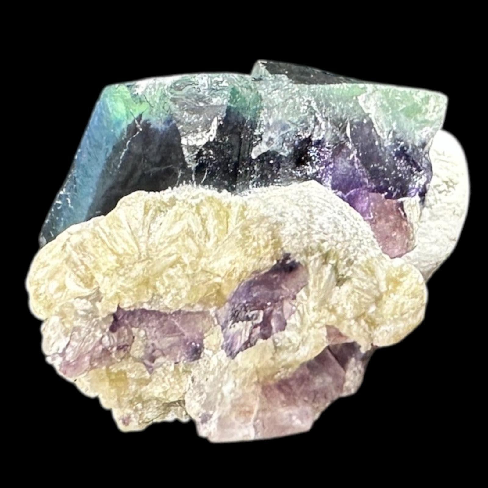 Fluorite crystal with phantom core, raw chinese fluorite with purple and indigo zoning, crystal specimen for display or collection - Image 7