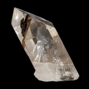 Brookite in quartz crystal from brazil, natural quartz with brookite inclusions, clear quartz point, rare collector mineral