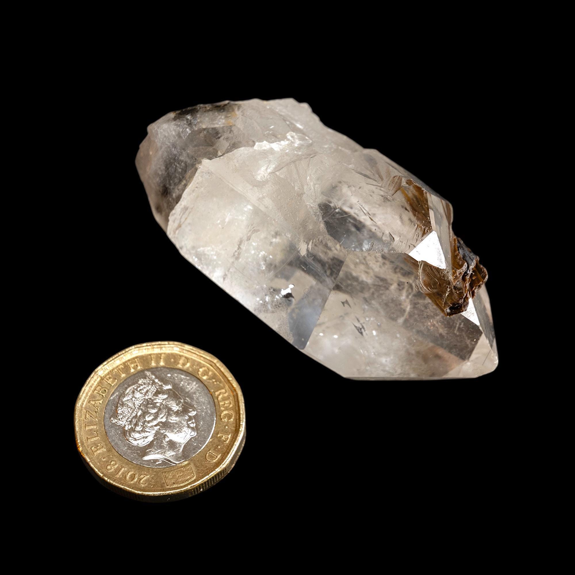Brookite in quartz crystal from brazil, natural quartz with brookite inclusions, clear quartz point, rare collector mineral - Image 3