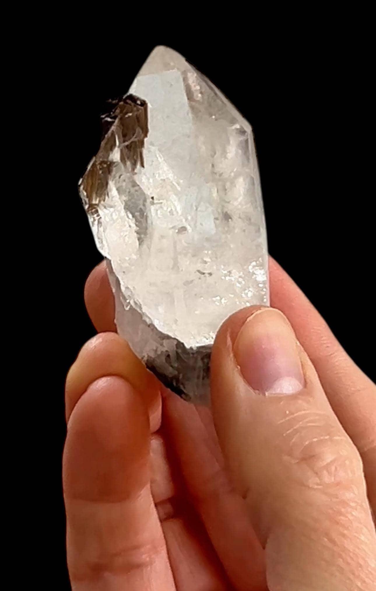 Brookite in quartz crystal from brazil, natural quartz with brookite inclusions, clear quartz point, rare collector mineral - Image 5