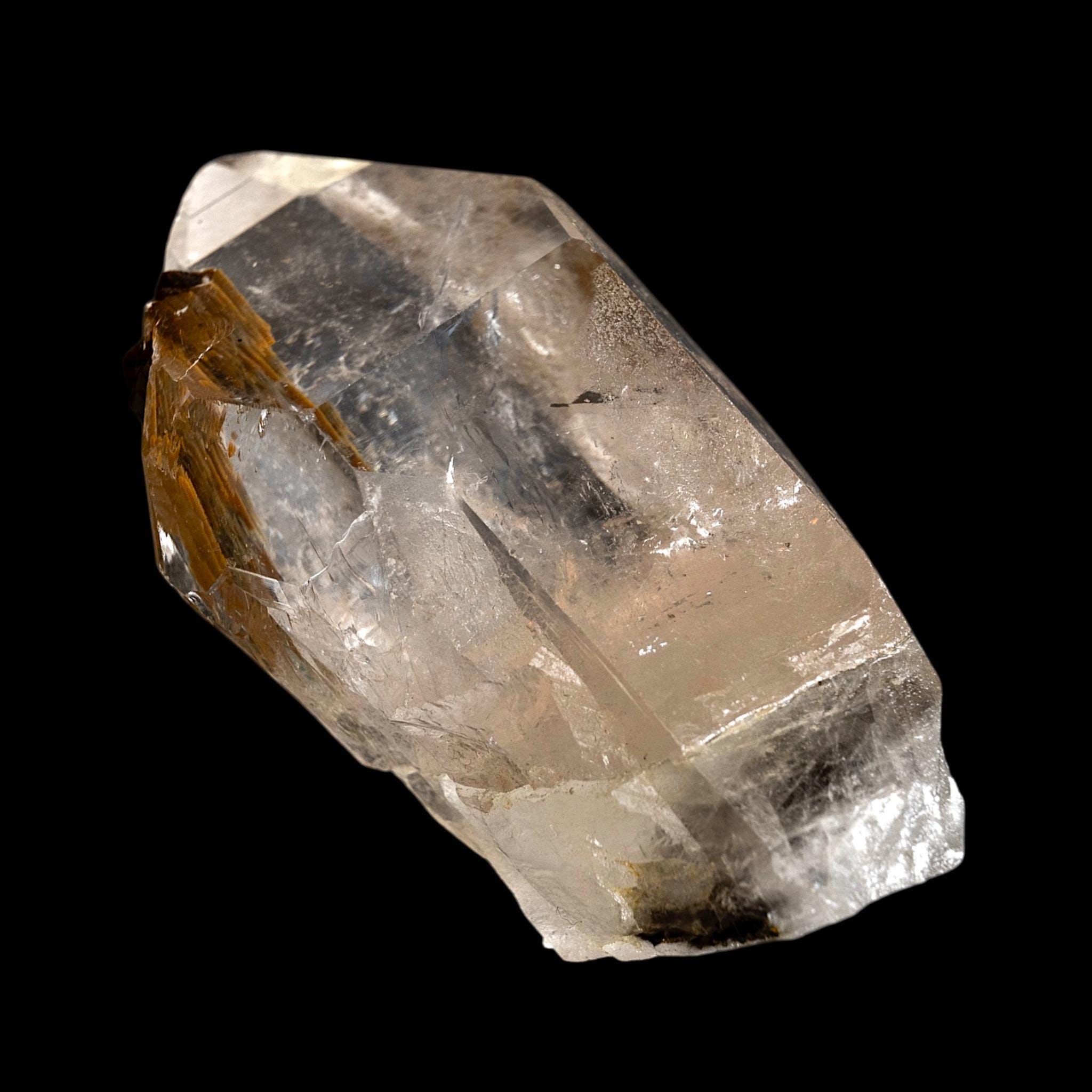 Brookite in quartz crystal from brazil, natural quartz with brookite inclusions, clear quartz point, rare collector mineral - Image 7