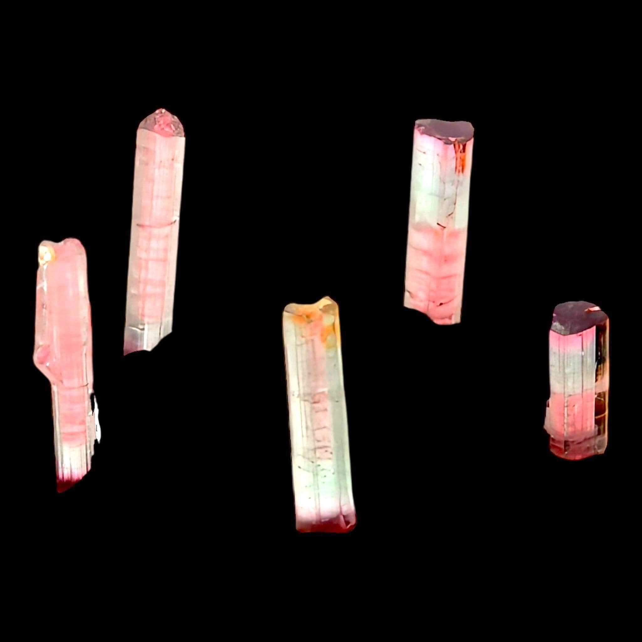 Tri colour tourmaline crystals, multi coloured tourmaline, elbaite tourmaline, ideal for jewellery making, crystal collections - Image 2