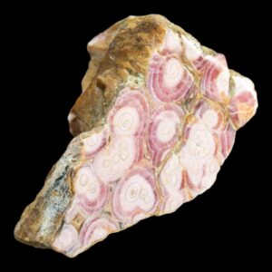 Rhodochrosite slice from argentina, polished pink mineral slab for collectors, natural banded rhodochrosite display piece