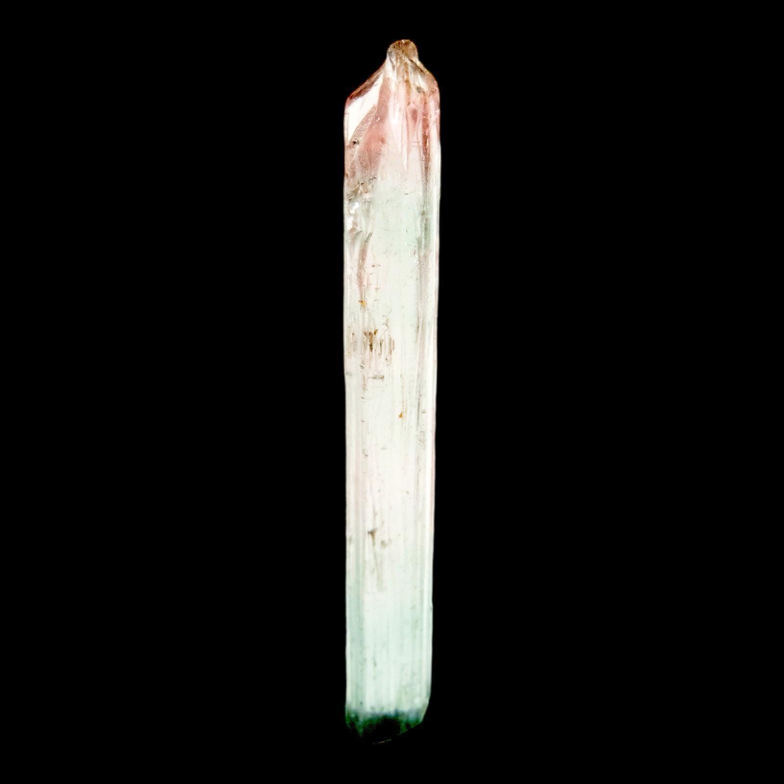Natural tourmaline crystal, tri colour etched elbaite from brazil, pink green pastel crystal specimen, raw mineral for collector or display
