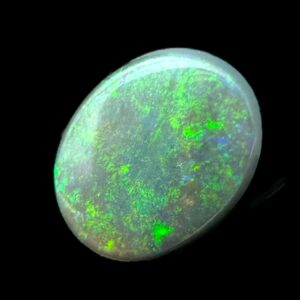Black opal cabochon with vivid green fire, lightning ridge opal from australia, natural solid opal for jewellery or collectors