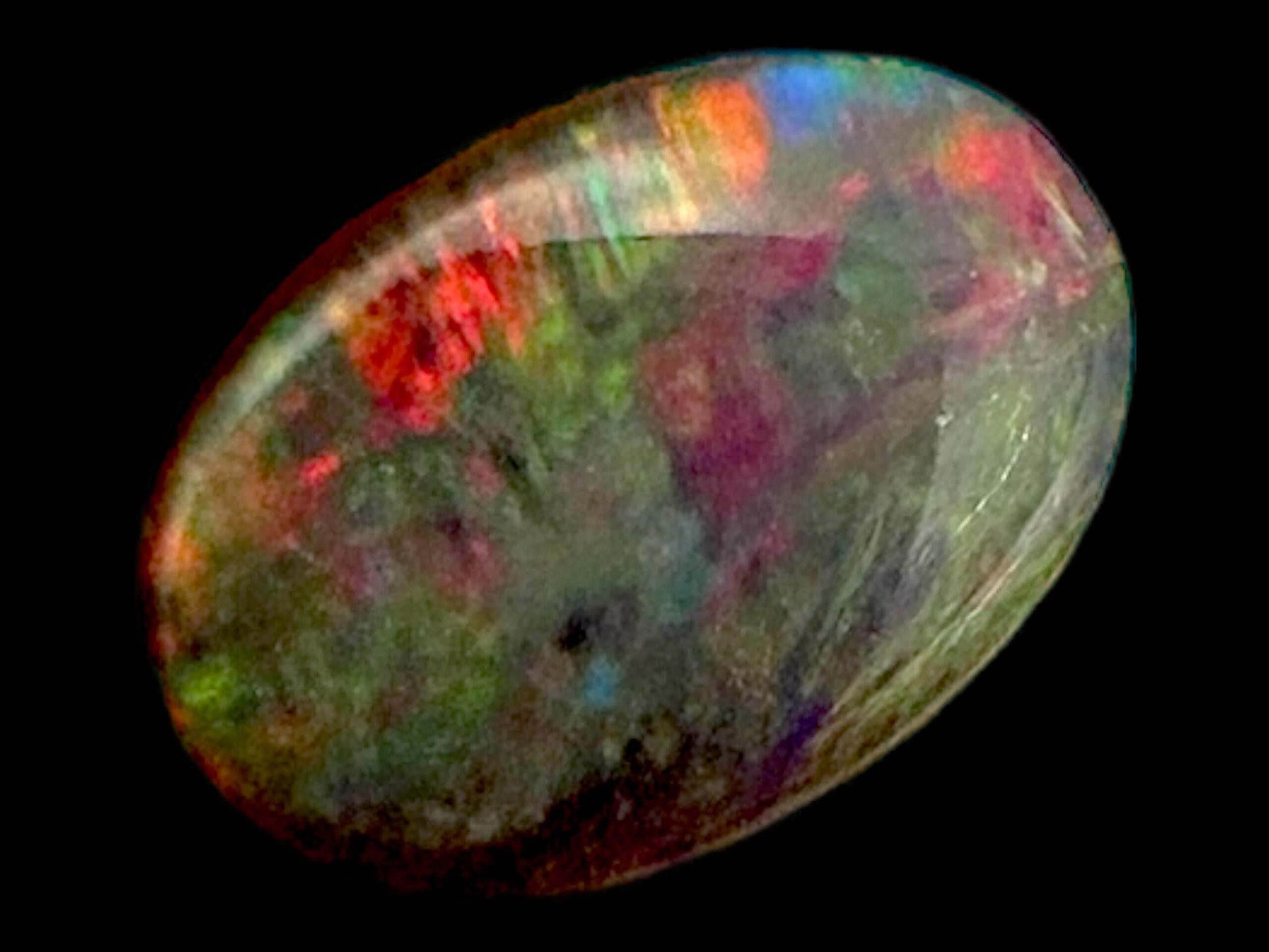 Black opal cabochon with red fire from lightning ridge, natural australian opal for jewellery or collectors - Image 2