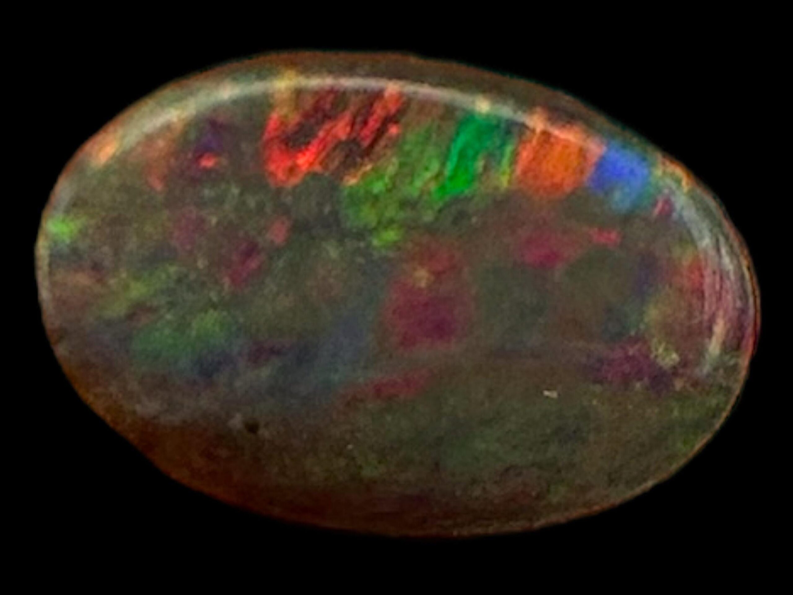 Black opal cabochon with red fire from lightning ridge, natural australian opal for jewellery or collectors - Image 3