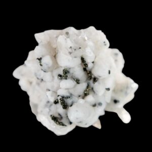 White calcite crystal cluster with pyrite, calcite crystal, raw calcite specimen, mineral specimen, crystal display piece, home décor