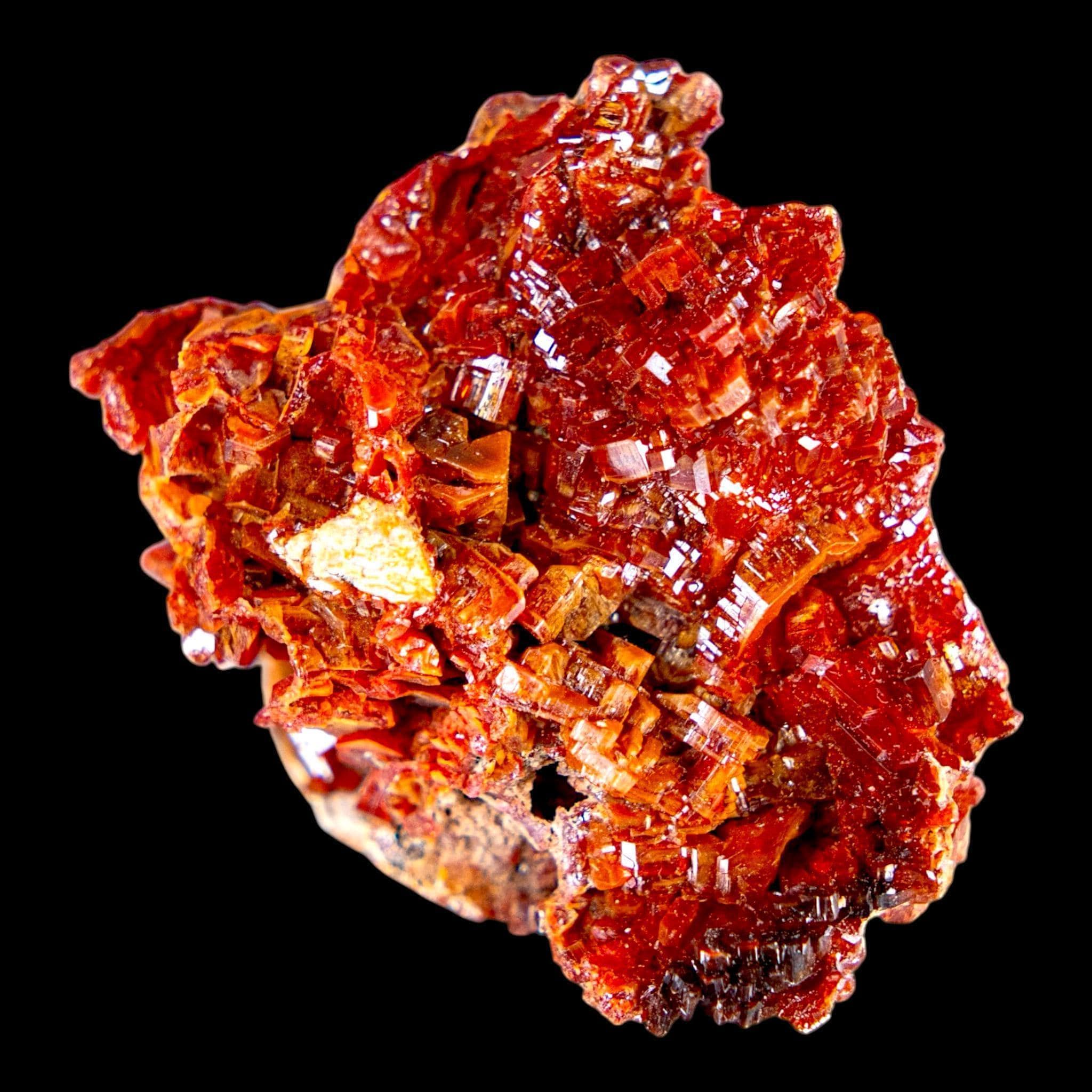Vanadinite crystal cluster, red vanadinite on matrix from morocco, natural mineral specimen for collectors