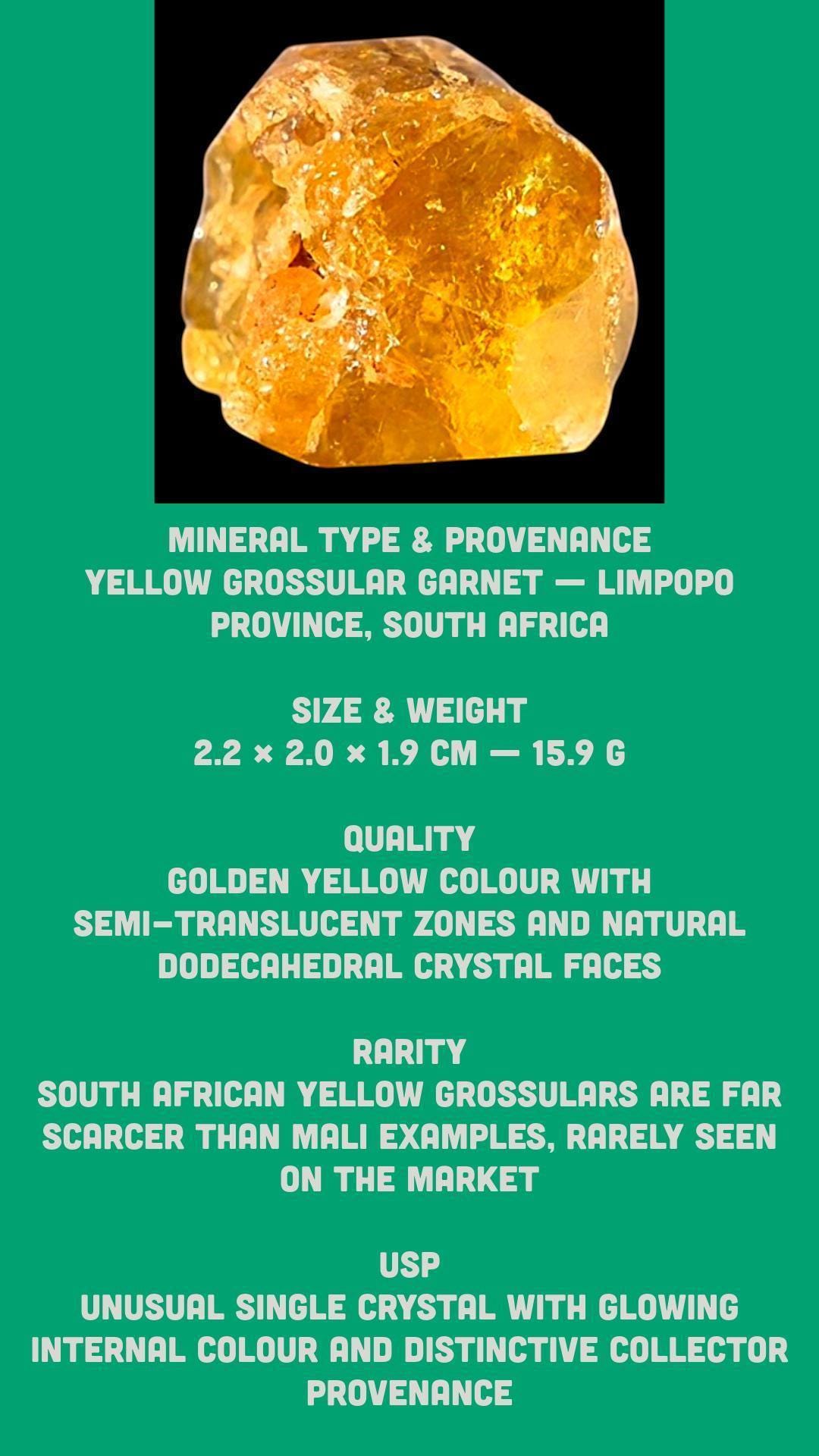 Yellow garnet crystal natural grossular mali garnet from south africa raw garnet specimen golden garnet mineral rare collector crystal - Image 9