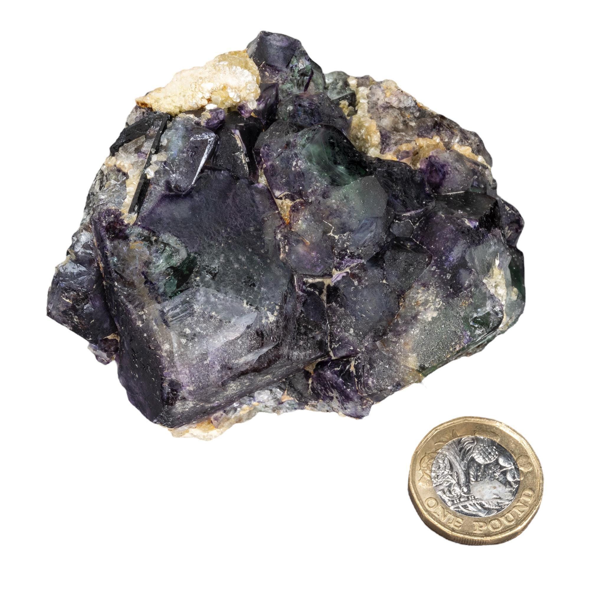 Okorusu fluorite cluster, green and purple cubic crystals, phantom fluorite with uv glow, namibia mineral specimen, gift for collectors - Image 5