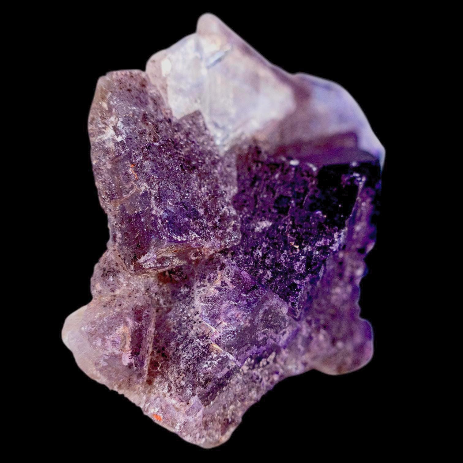 Purple fluorite crystal cluster with calcite, natural cubic fluorite from pakistan, raw fluorite specimen for collectors and home décor - Image 3