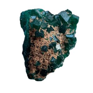 Raw dioptase crystal from congo, green crystal specimen on matrix, small raw mineral cluster, natural dioptase for collectors or display