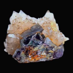 Fluorite and quartz crystal cluster for desk display, raw fluorite cluster for home decor, small crystal for collectors and meditation alter