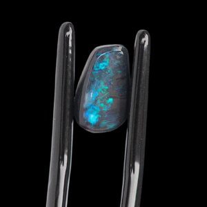 Black opal cabochon, natural australian opal, blue green fire opal, real opal gemstone, 1.55ct n1 body tone, rare opal for jewellery