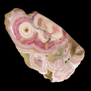 Argentinian rhodochrosite mineral: polished pink crystal from minas capillitas
