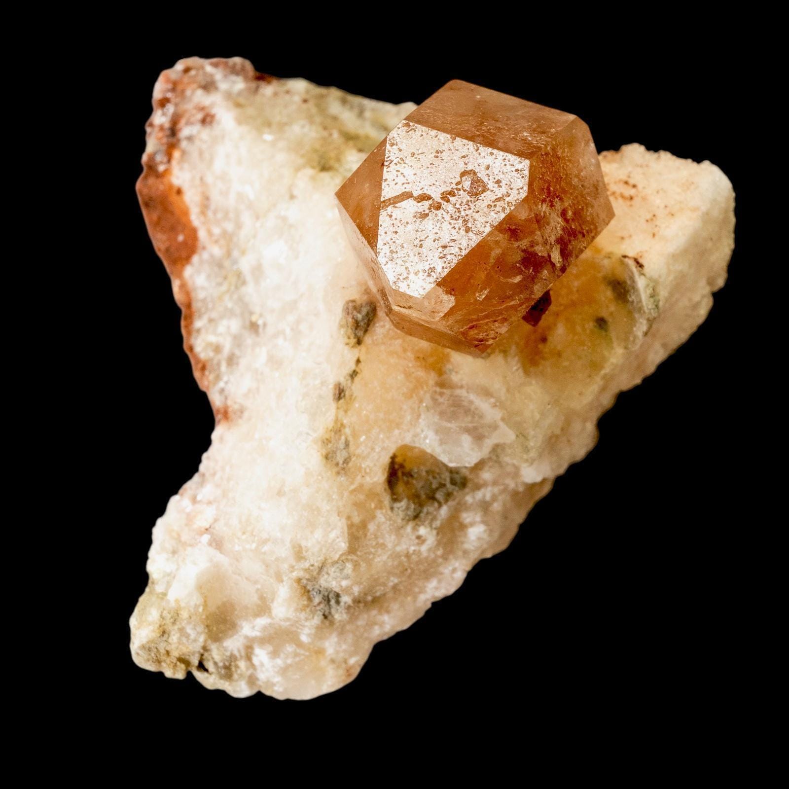 Valencia fire quartz crystal: hematoid quartz on matrix, spain - Image 2