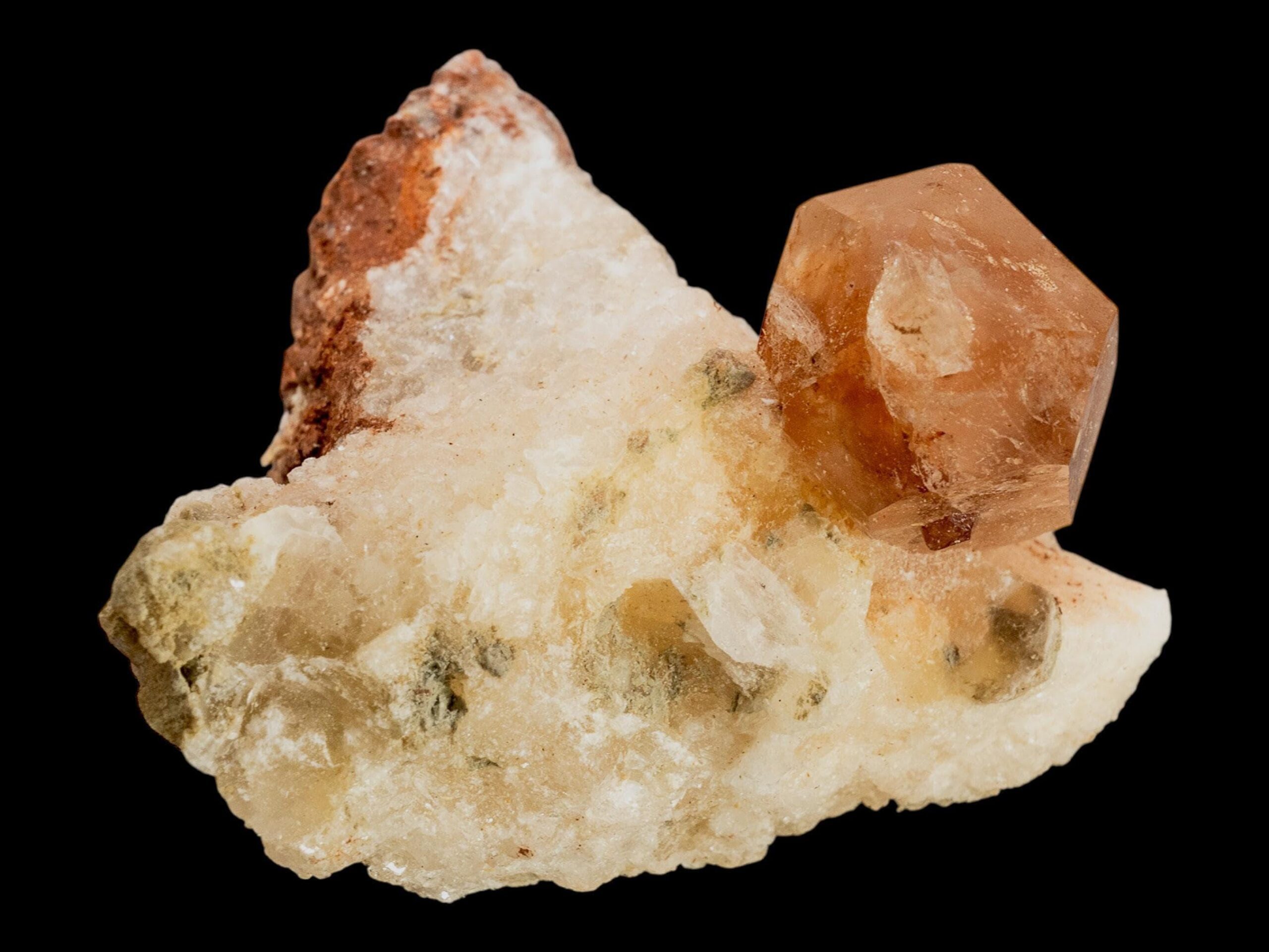 Valencia fire quartz crystal: hematoid quartz on matrix, spain - Image 3