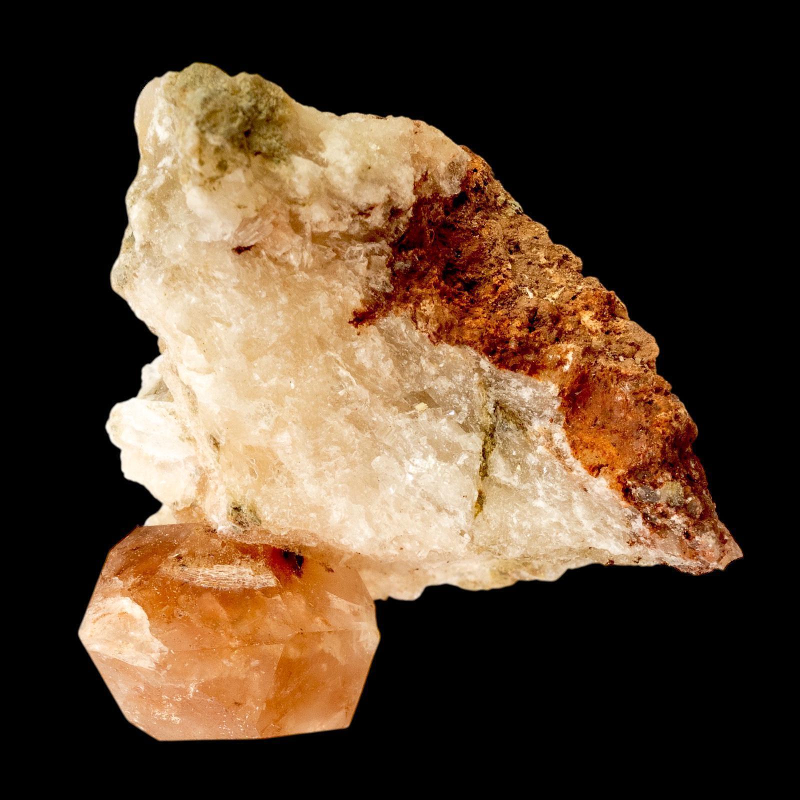 Valencia fire quartz crystal: hematoid quartz on matrix, spain - Image 6