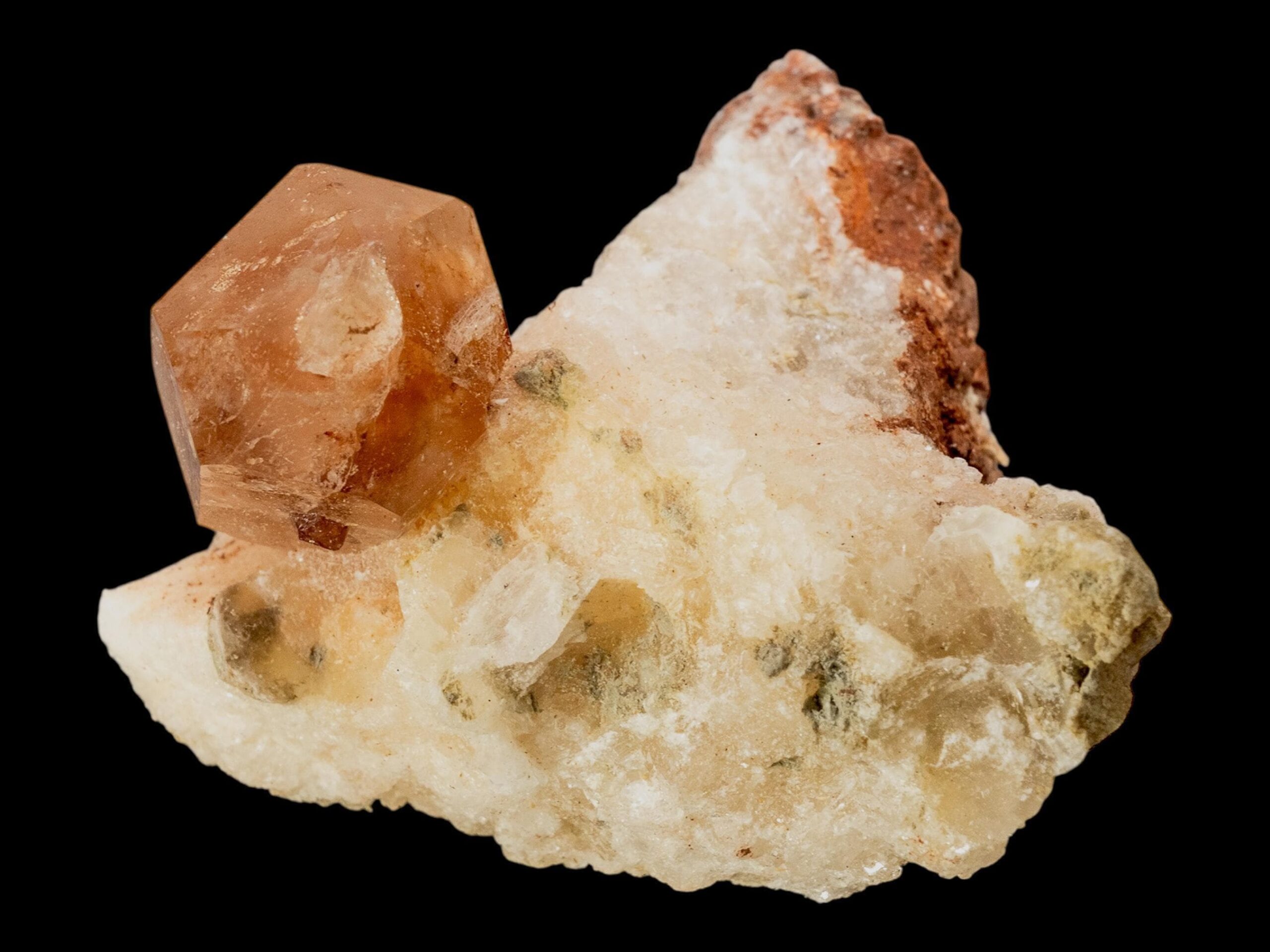 Valencia fire quartz crystal: hematoid quartz on matrix, spain - Image 7