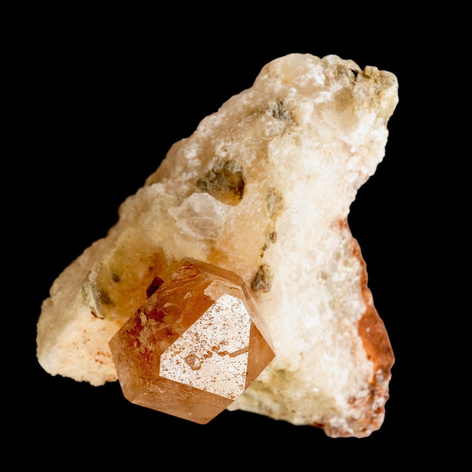 Valencia fire quartz crystal: hematoid quartz on matrix, spain - Image 8