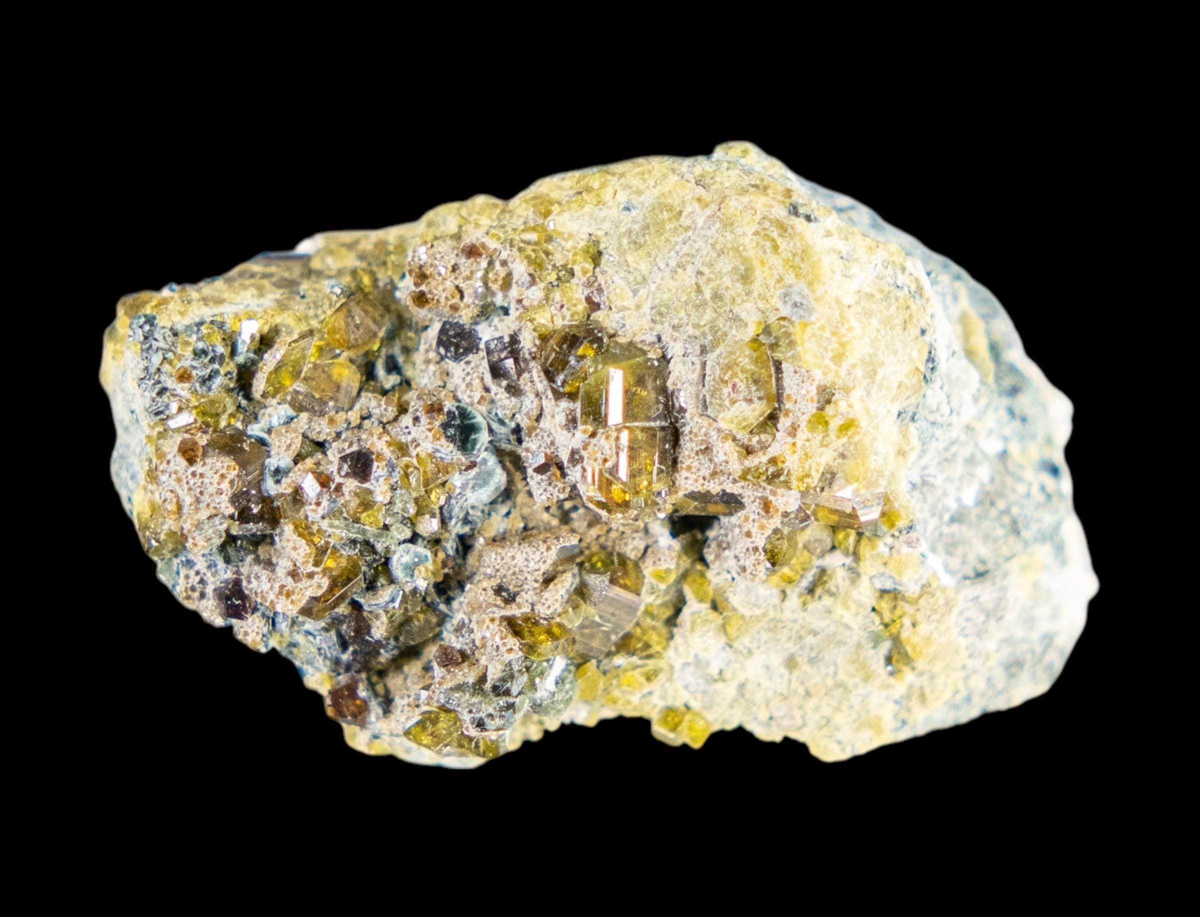 Afghan epidote with magnetite, rare green crystal cluster, natural mineral specimen, small collectors piece, afghan mineral - Image 2