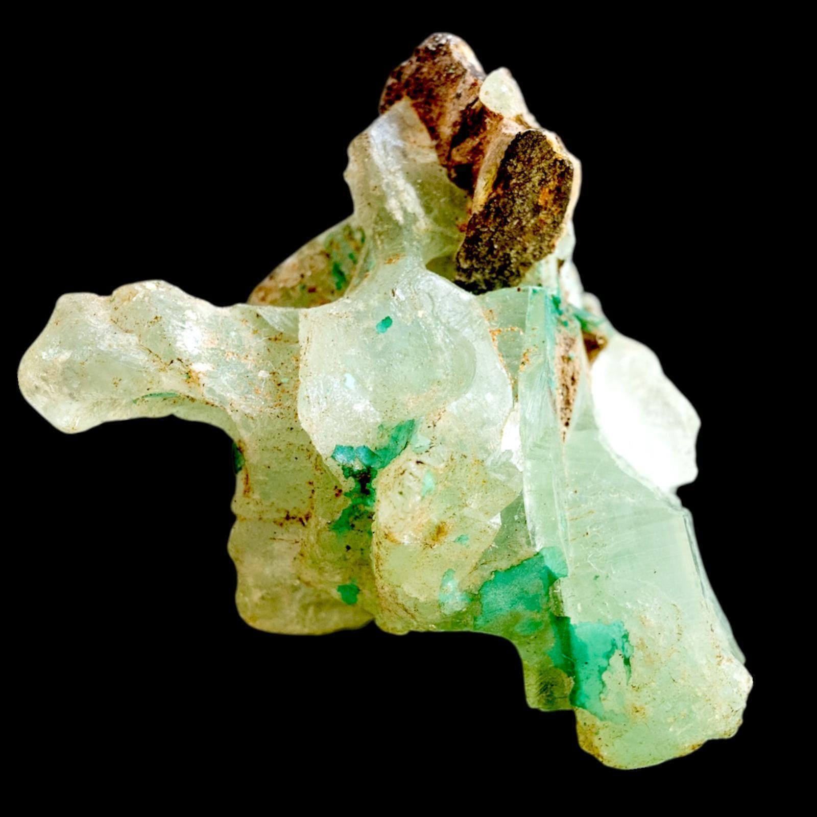 Rare congolese barite with chrysocolla and malachite inclusions - Image 5