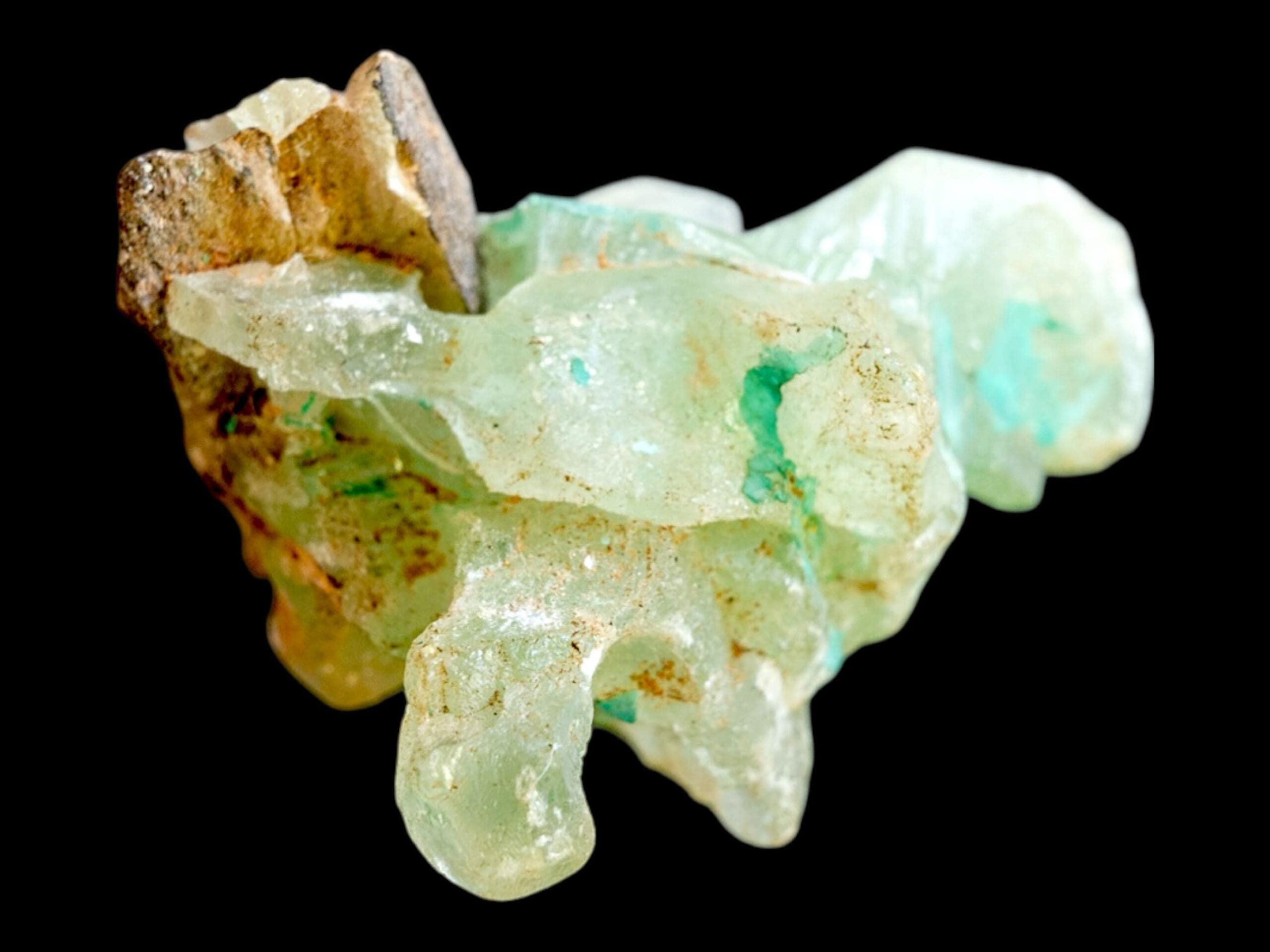 Rare congolese barite with chrysocolla and malachite inclusions - Image 6