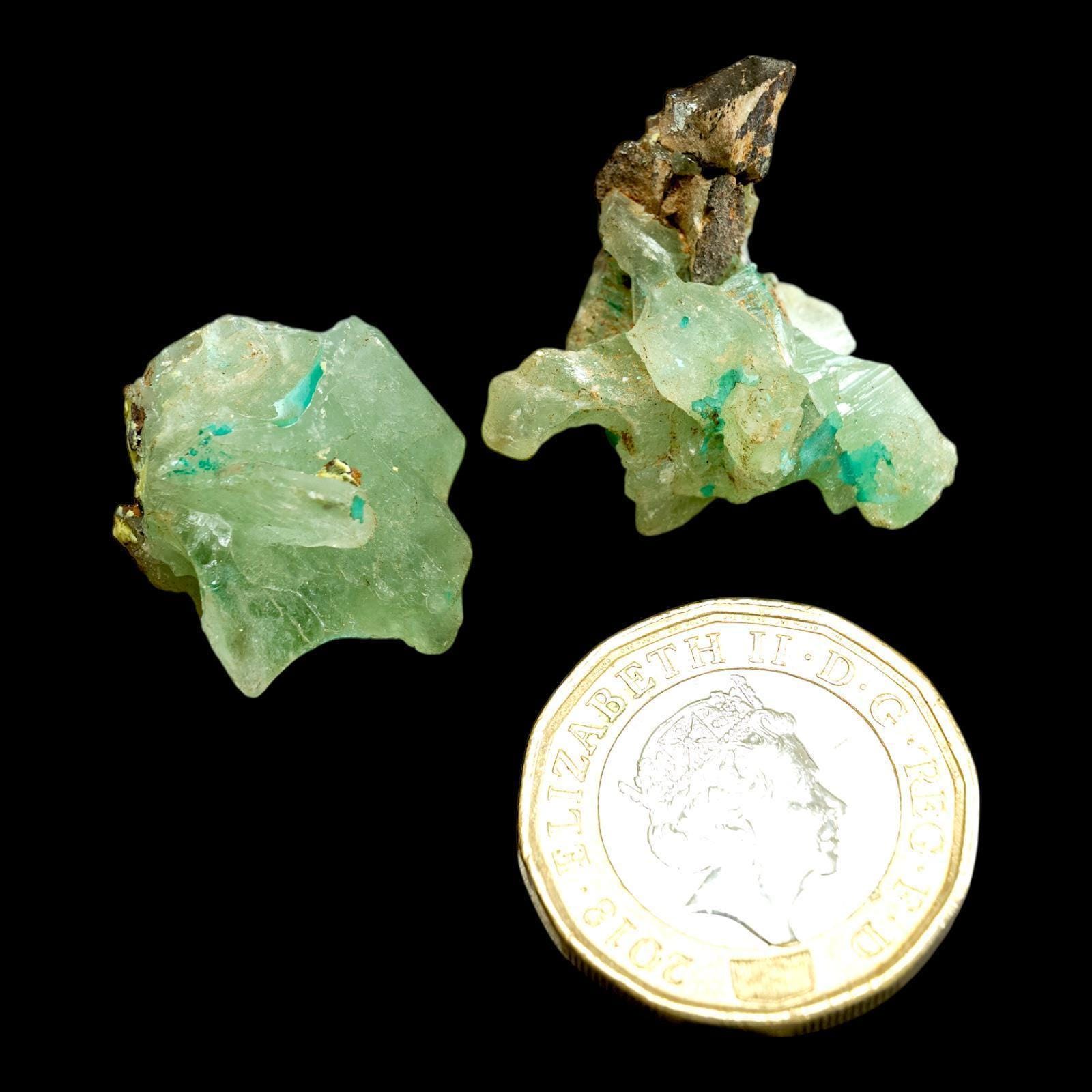 Rare congolese barite with chrysocolla and malachite inclusions - Image 7