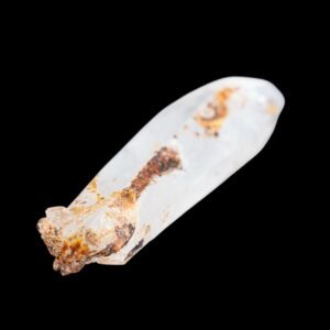 Quartz crystal point, swiss alpine quartz, double terminated quartz, smoky quartz crystal, raw quartz with siderite inclusions