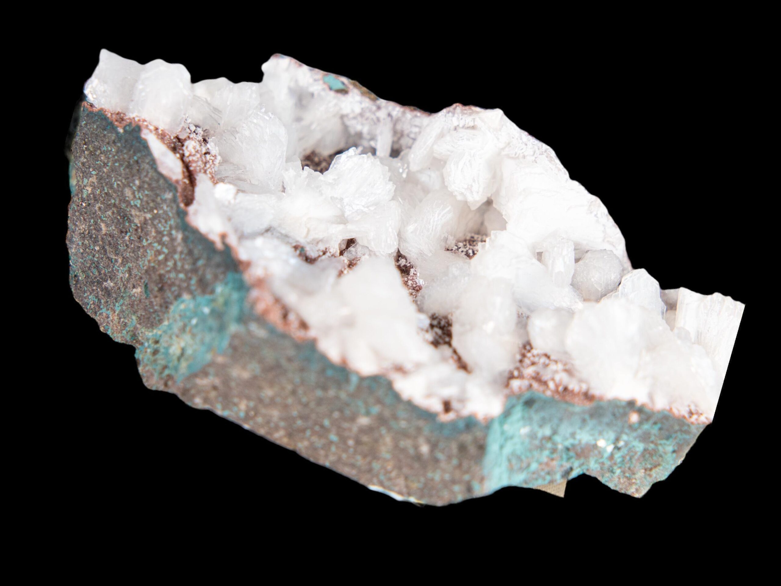 Stilbite crystal cluster, white crystal on green matrix, zeolite mineral specimen, natural display crystal, collector mineral - Image 4