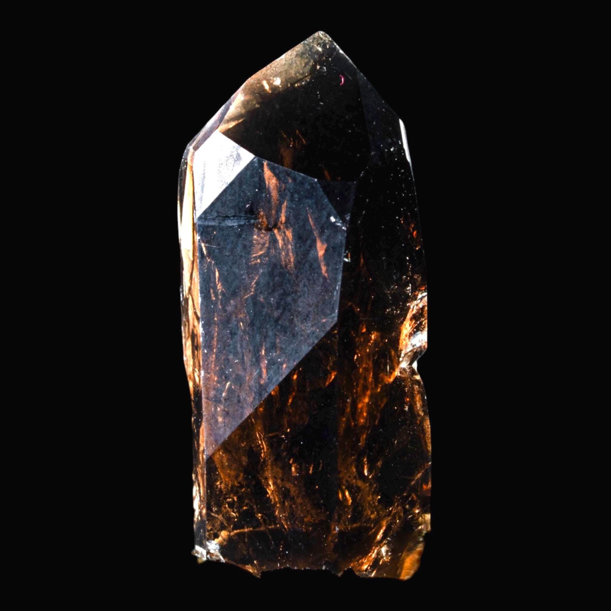 Morion smoky quartz crystal swiss alpine, dark smoky quartz point, natural quartz crystal specimen, collector mineral display, crystal gift - Image 2