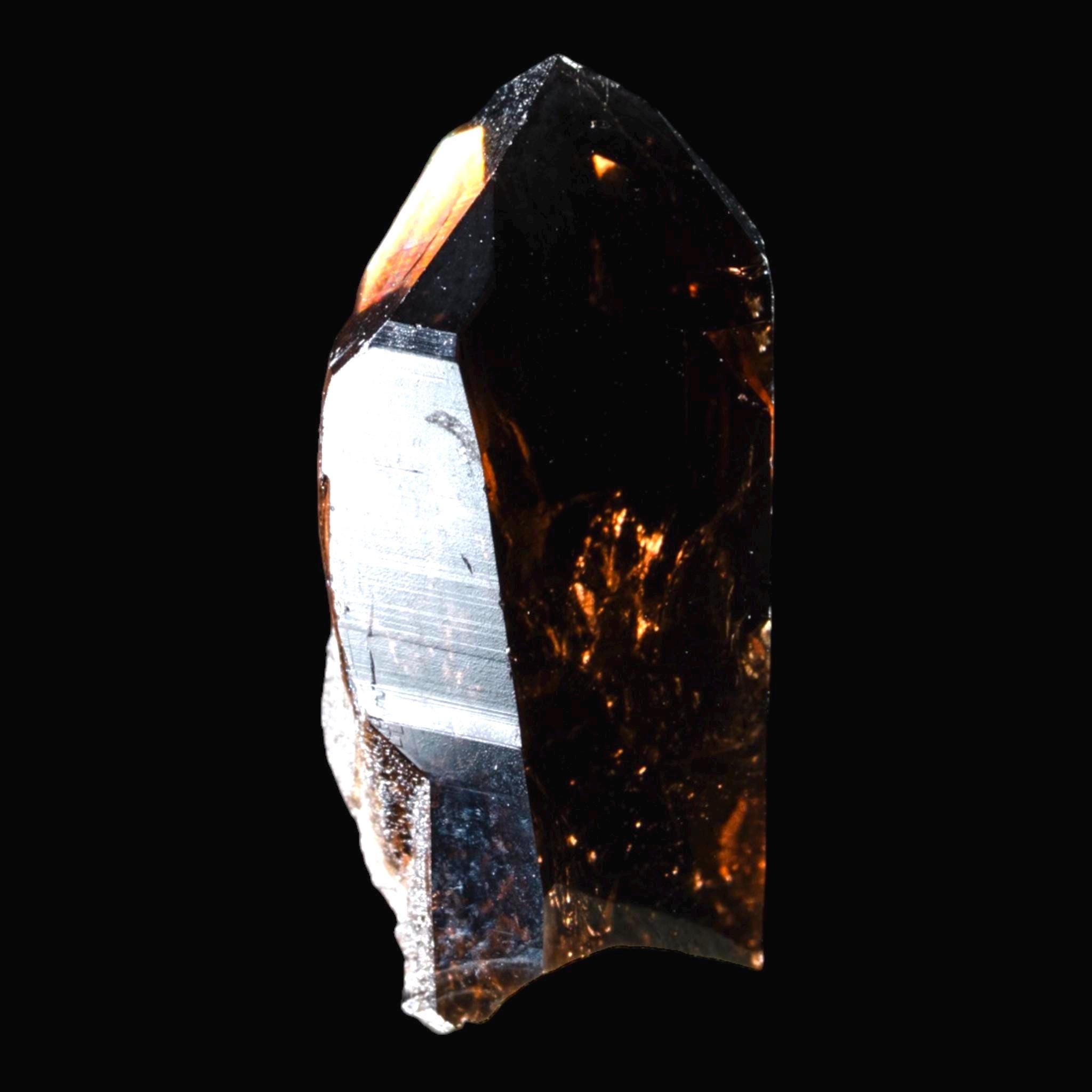 Morion smoky quartz crystal swiss alpine, dark smoky quartz point, natural quartz crystal specimen, collector mineral display, crystal gift - Image 3