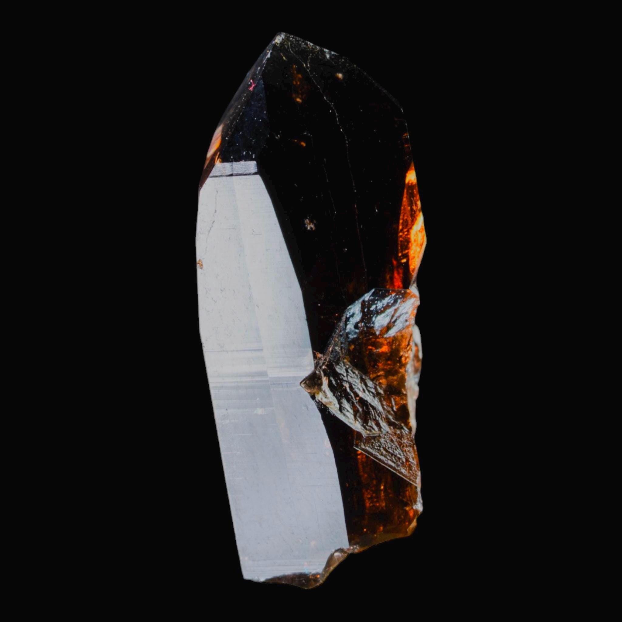 Morion smoky quartz crystal swiss alpine, dark smoky quartz point, natural quartz crystal specimen, collector mineral display, crystal gift - Image 4