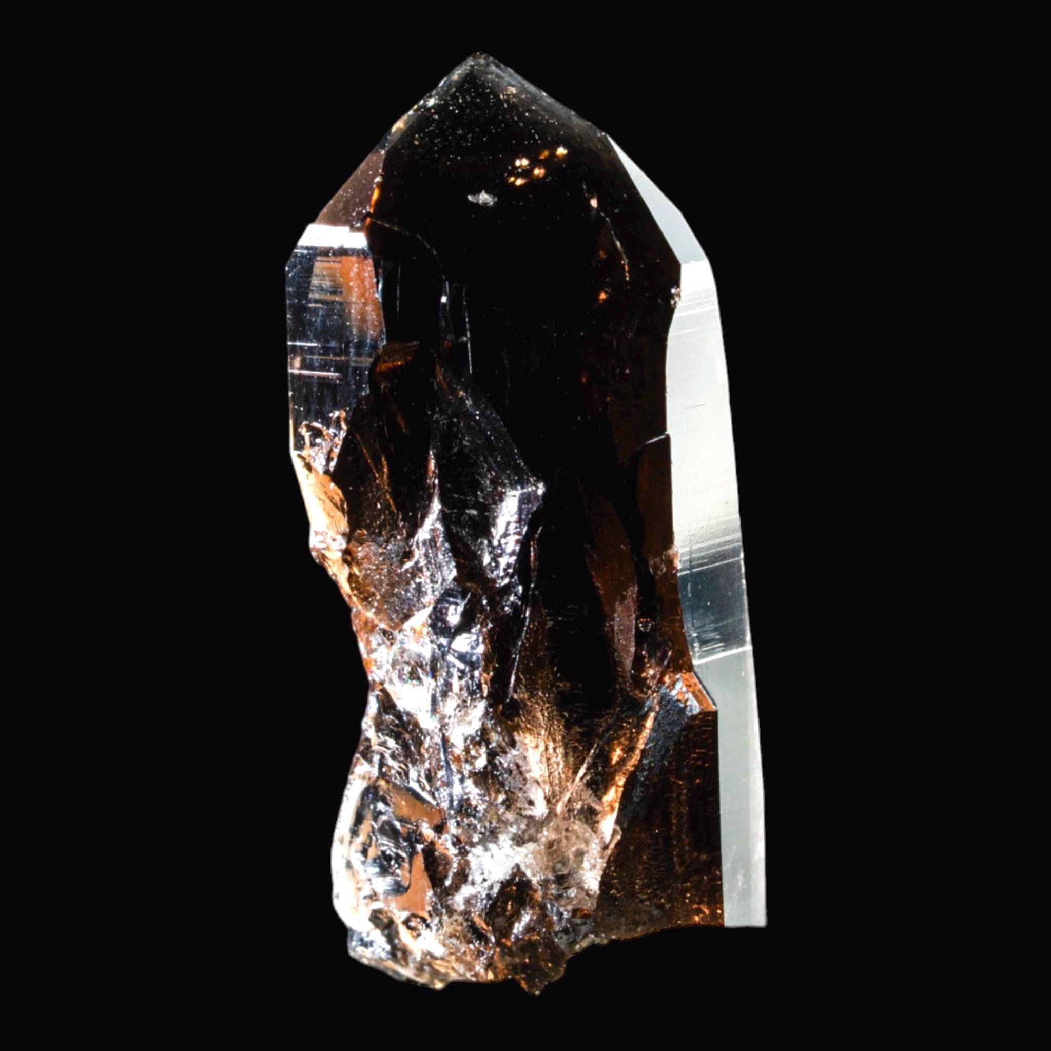 Morion smoky quartz crystal swiss alpine, dark smoky quartz point, natural quartz crystal specimen, collector mineral display, crystal gift - Image 5