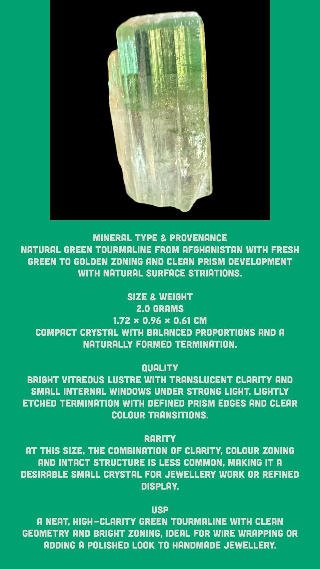Green tourmaline crystal, raw tourmaline crystal, natural green tourmaline, tourmaline specimen, collector crystal, display crystal - Image 6