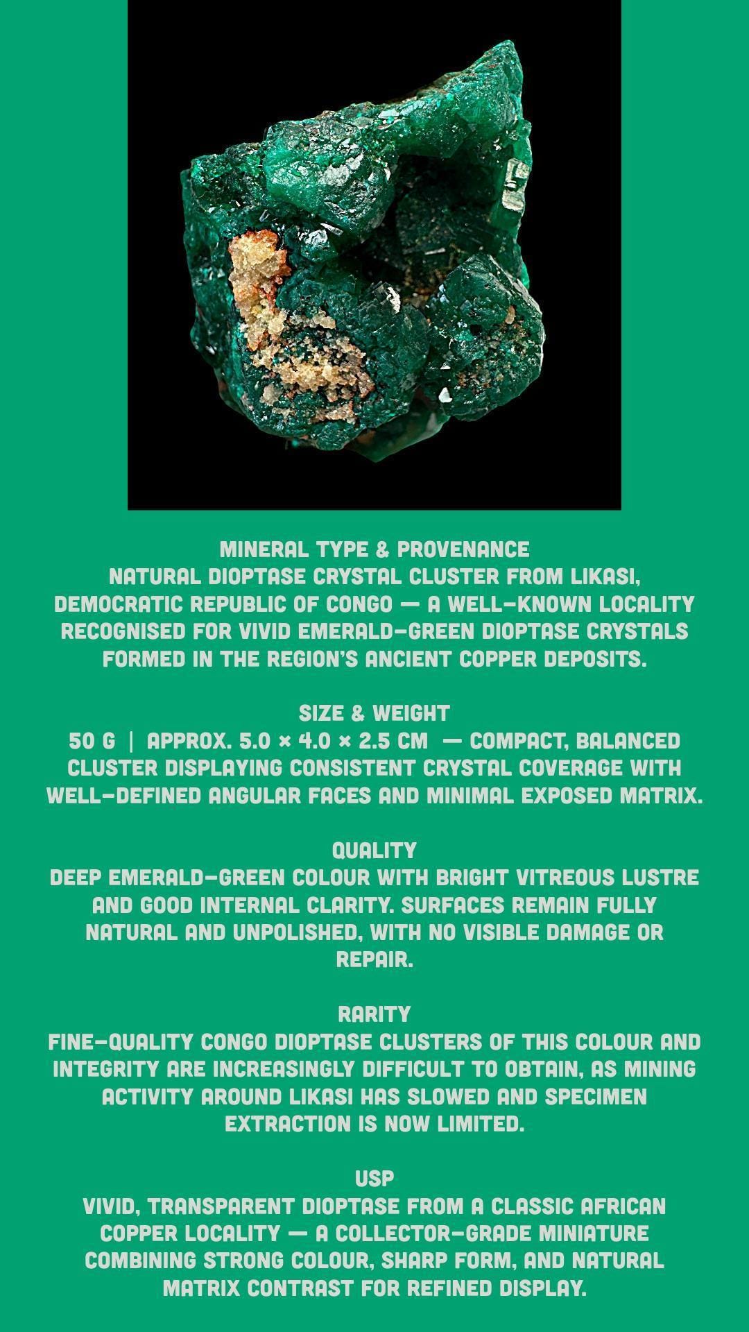 Dioptase crystal natural dioptase mineral specimen rare minerals - Image 10