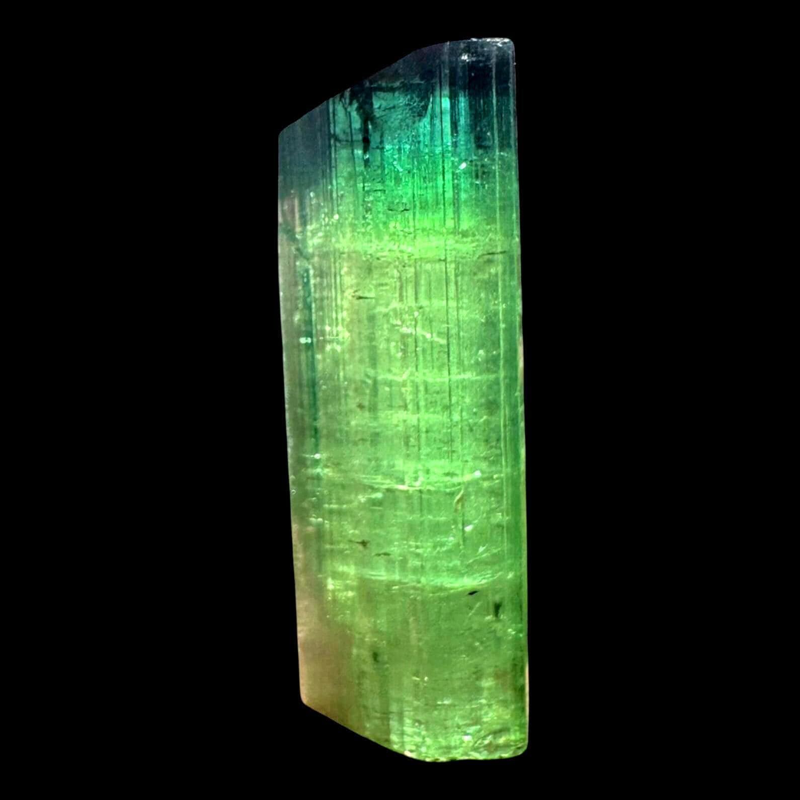 Green tourmaline crystal, natural bicolour raw tourmaline, afghan crystal specimen, translucent terminated crystal, collector tourmaline