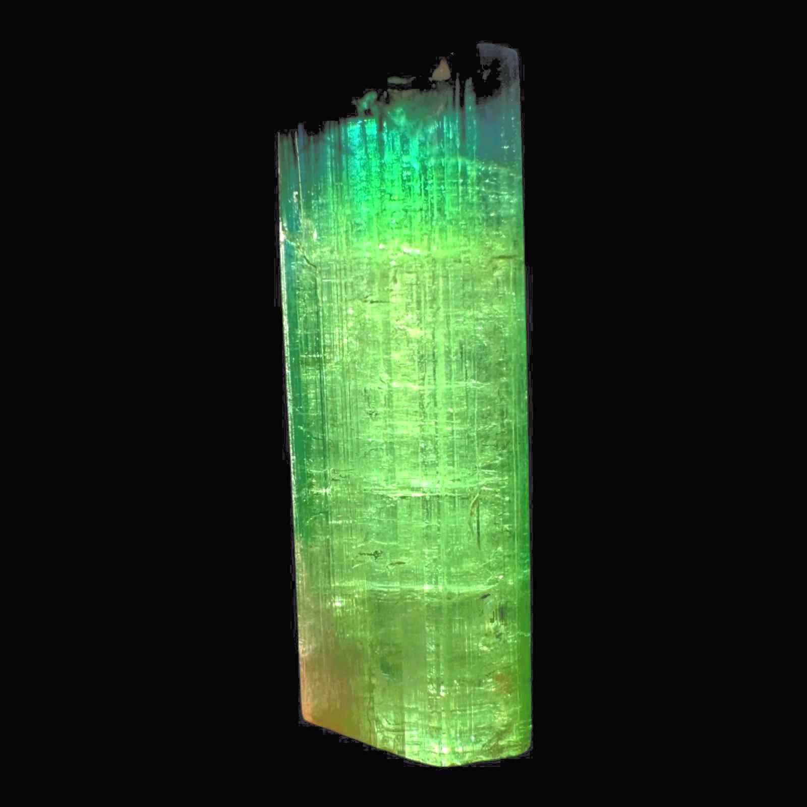 Green tourmaline crystal, natural bicolour raw tourmaline, afghan crystal specimen, translucent terminated crystal, collector tourmaline - Image 4