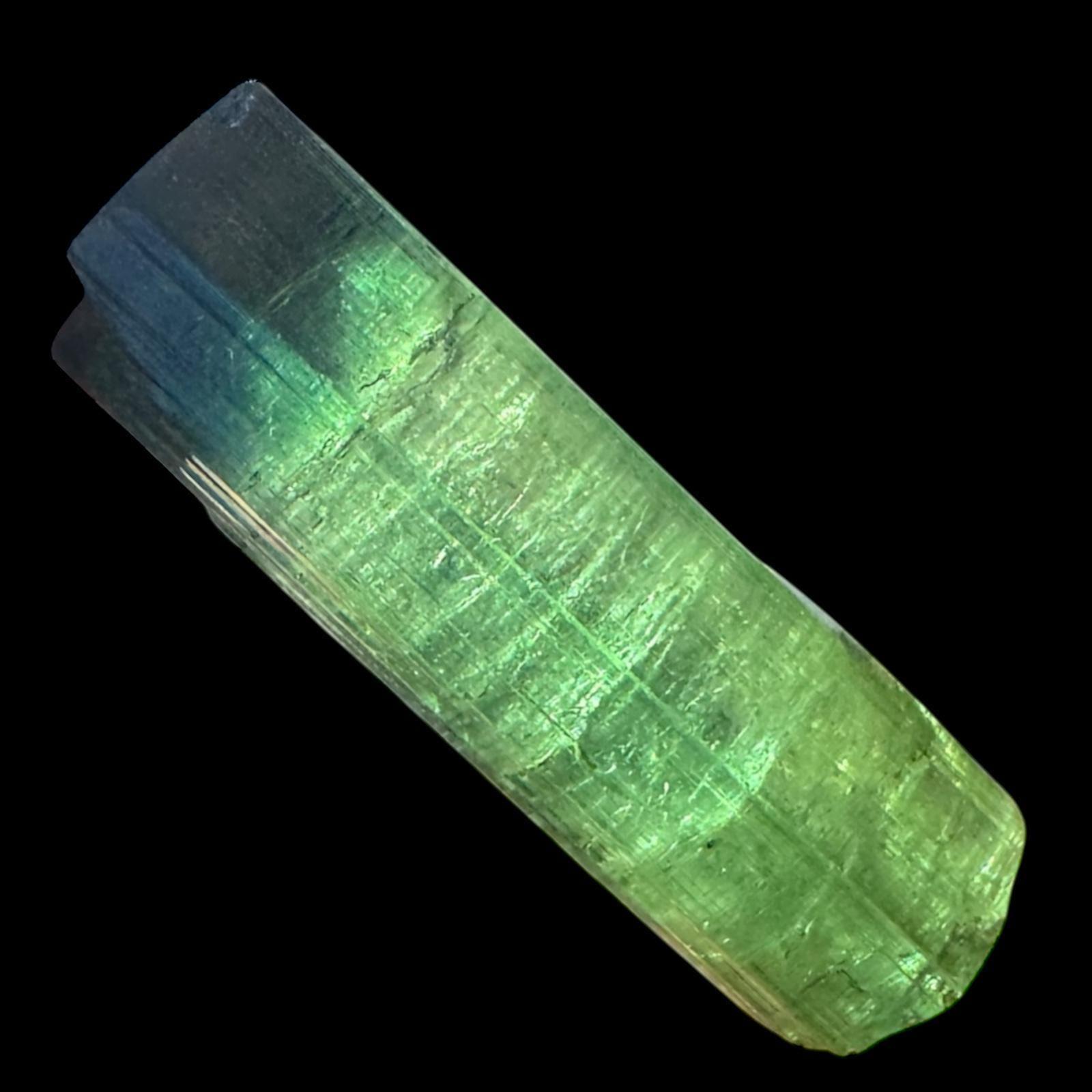 Green tourmaline crystal, natural bicolour raw tourmaline, afghan crystal specimen, translucent terminated crystal, collector tourmaline - Image 5