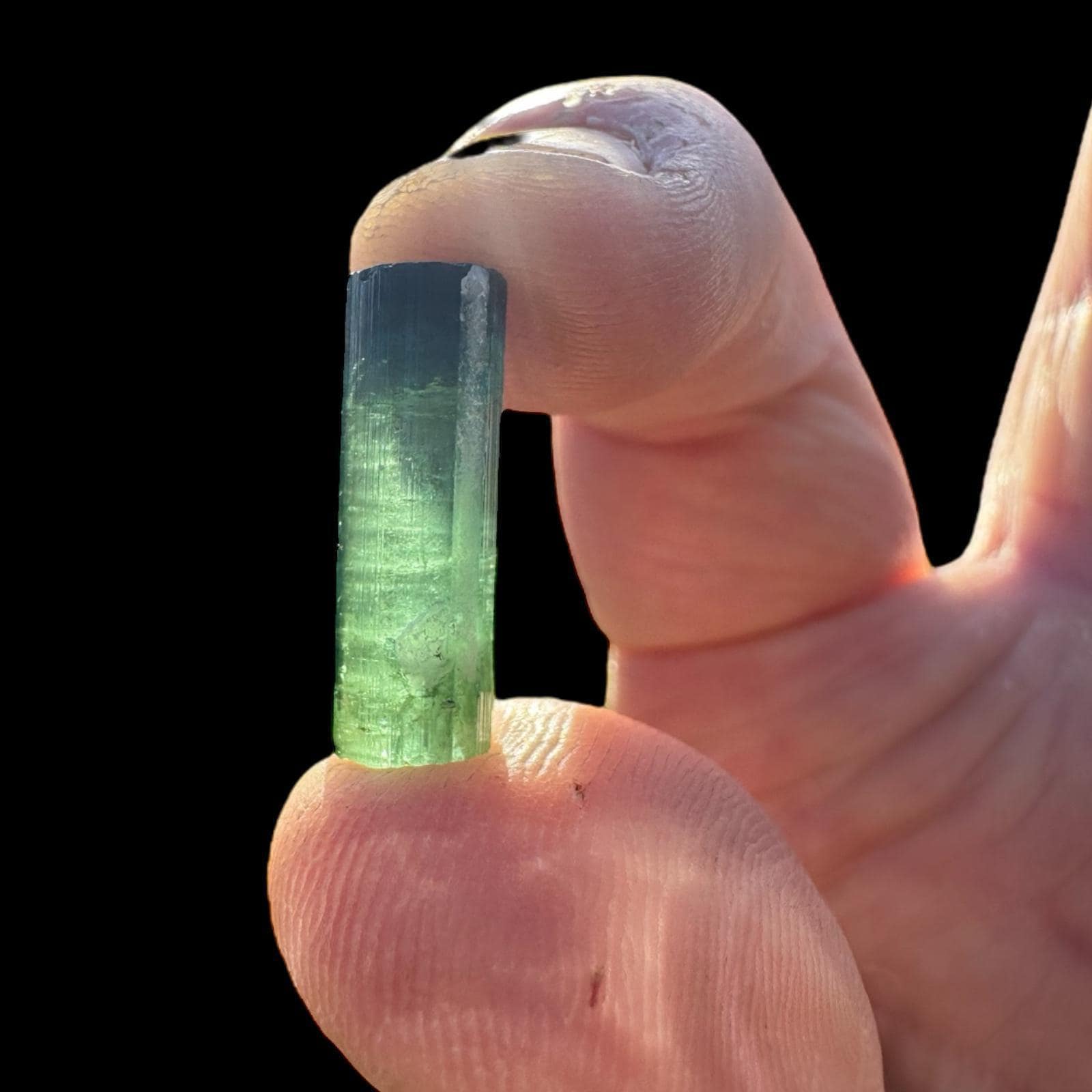 Green tourmaline crystal, natural bicolour raw tourmaline, afghan crystal specimen, translucent terminated crystal, collector tourmaline - Image 6