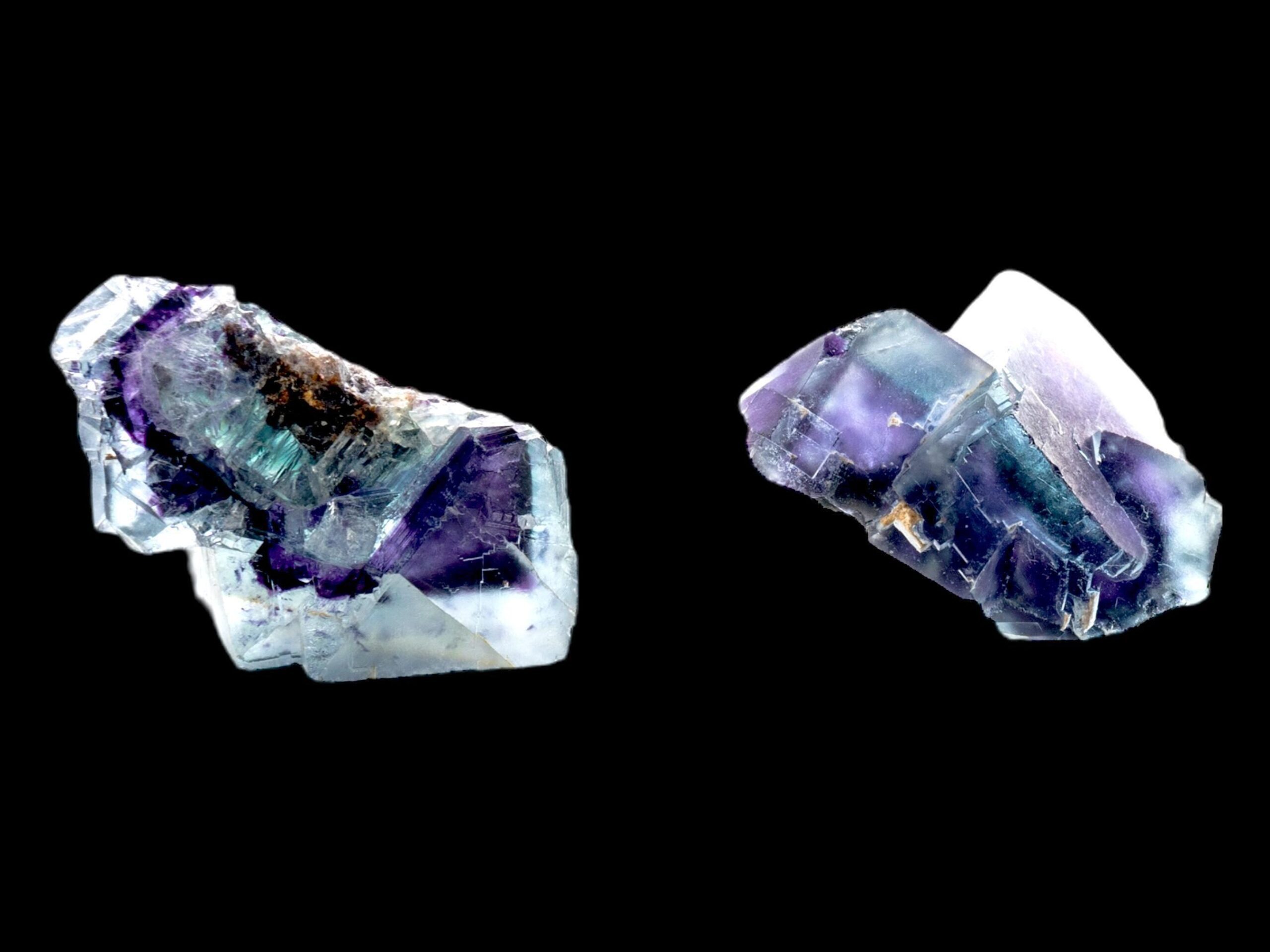 Purple fluorite from the okorusu mine, namibia with blue zoning and black phantoms, purple fluorite crystal, fluorite mineral specimen - Image 2