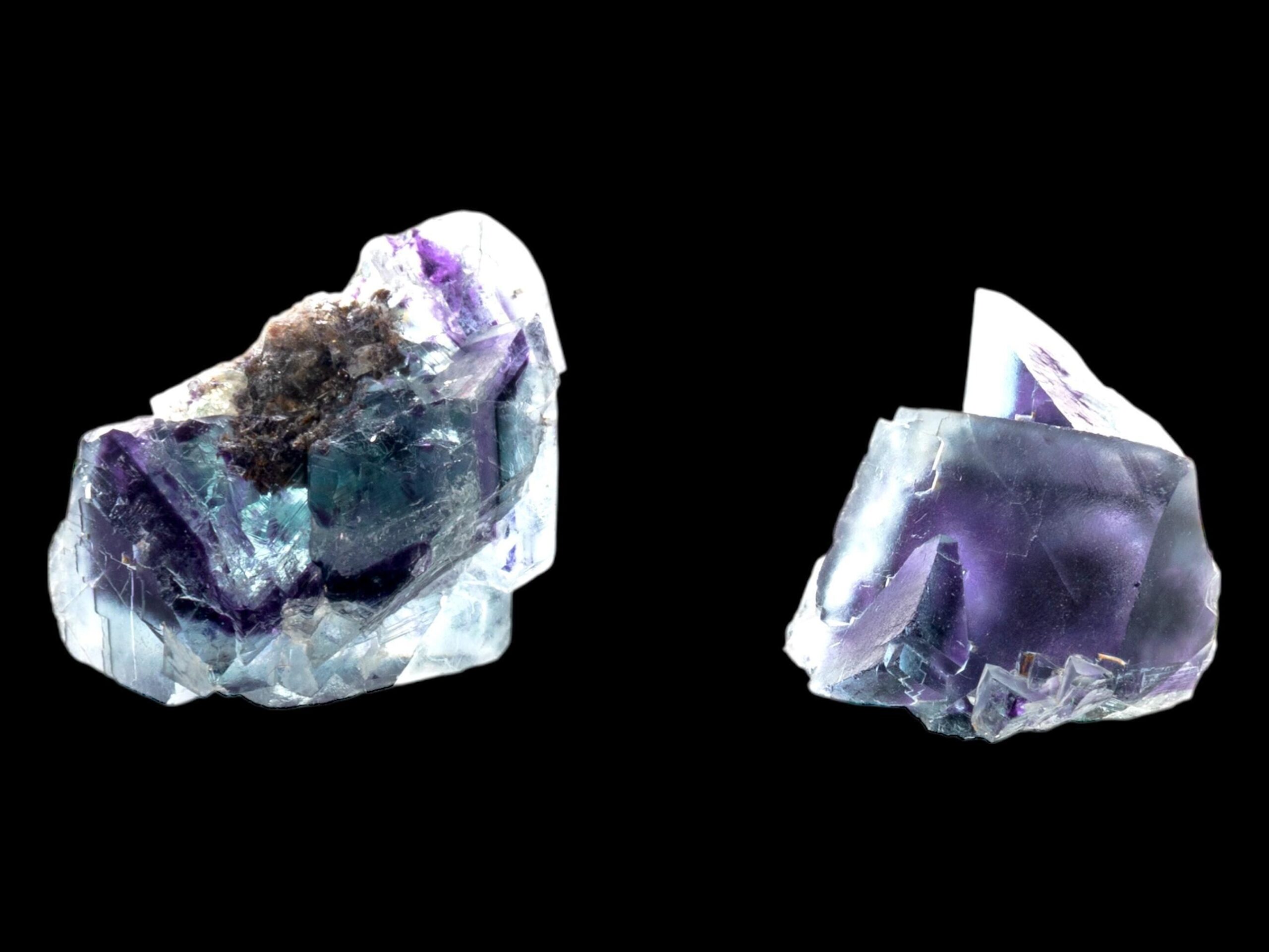 Purple fluorite from the okorusu mine, namibia with blue zoning and black phantoms, purple fluorite crystal, fluorite mineral specimen - Image 3