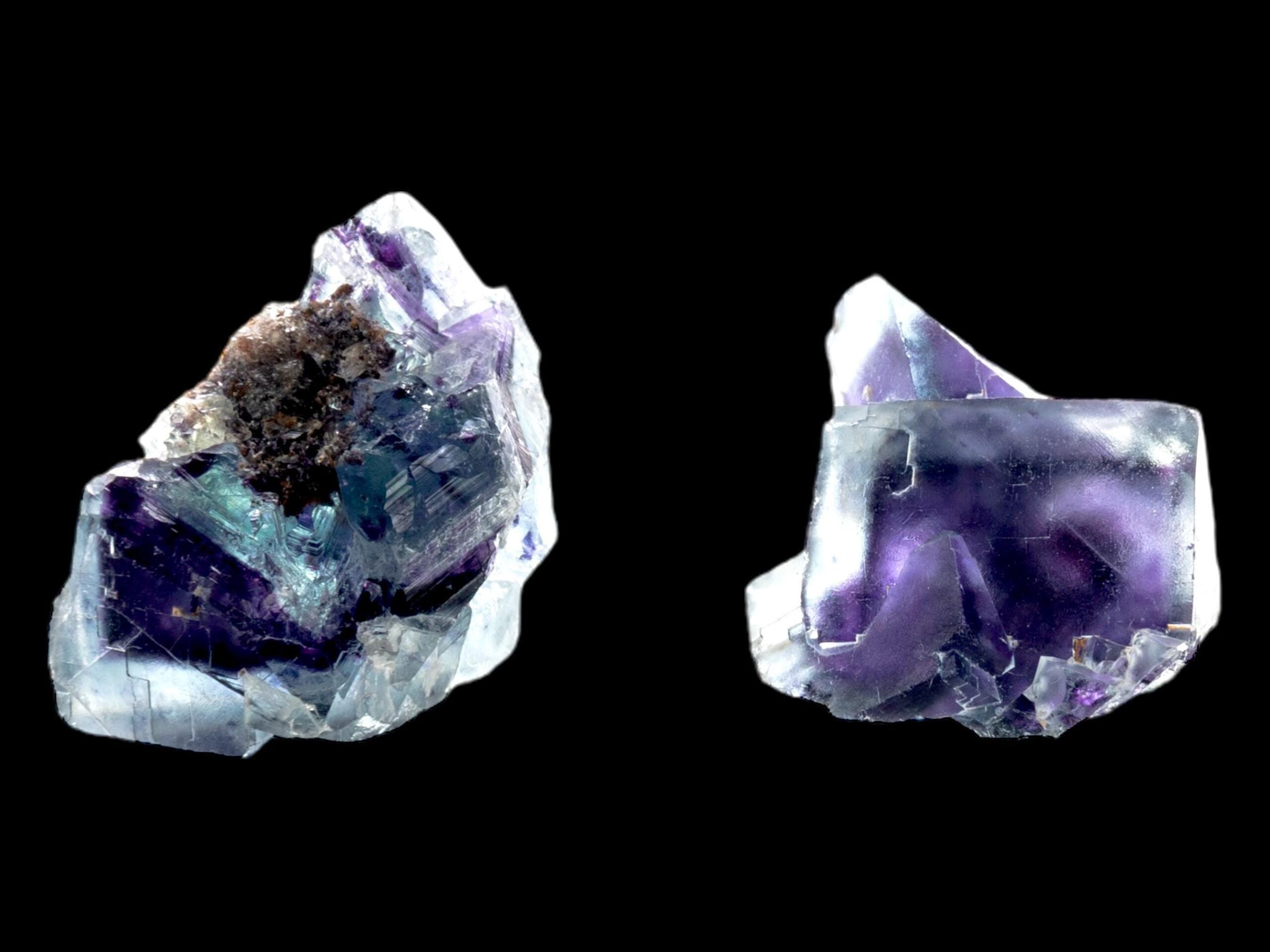 Purple fluorite from the okorusu mine, namibia with blue zoning and black phantoms, purple fluorite crystal, fluorite mineral specimen - Image 4