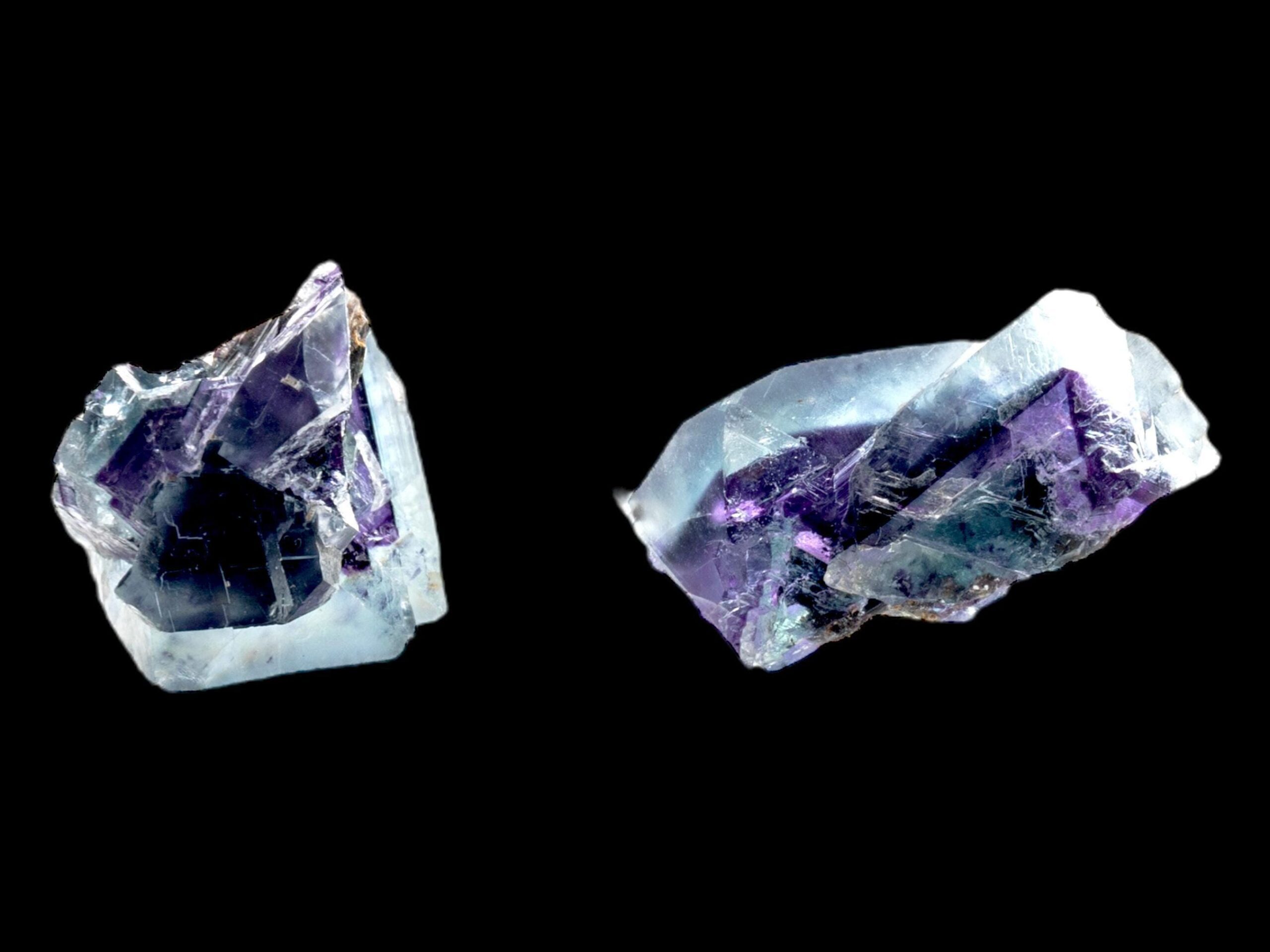 Purple fluorite from the okorusu mine, namibia with blue zoning and black phantoms, purple fluorite crystal, fluorite mineral specimen - Image 5