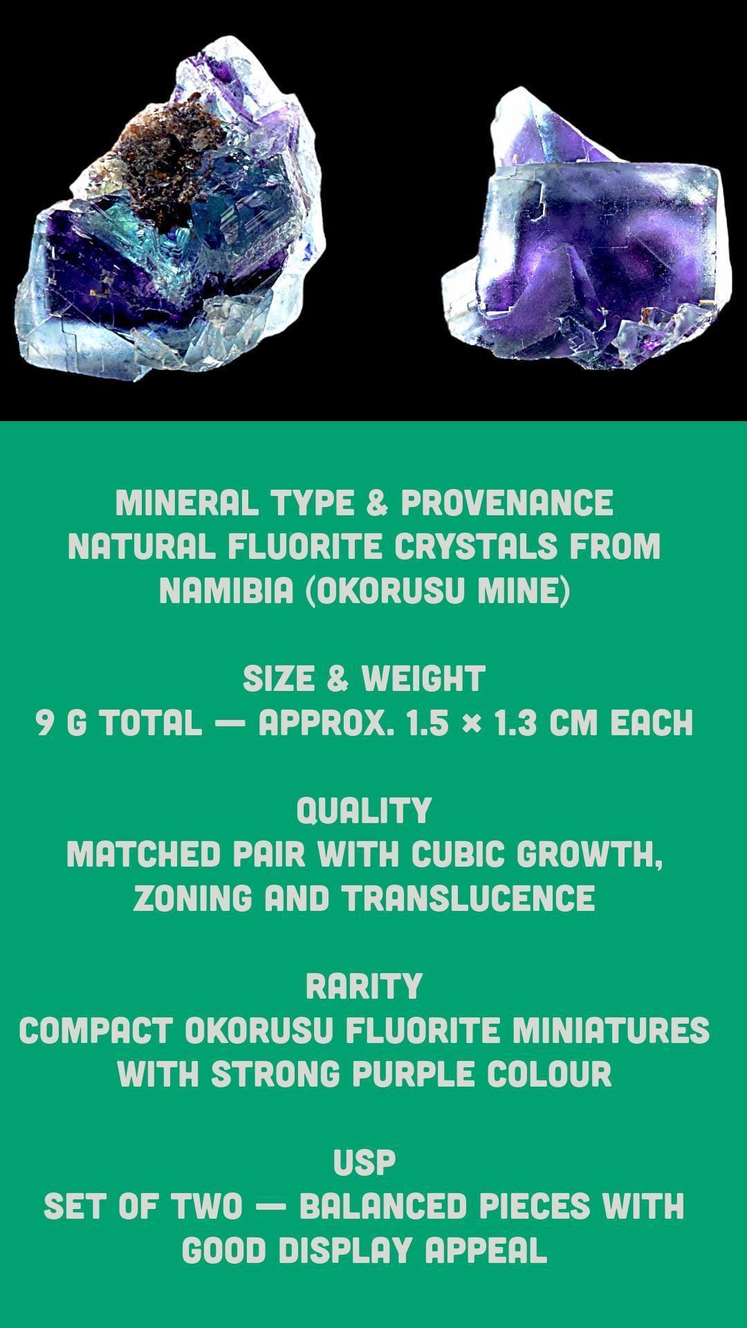Purple fluorite from the okorusu mine, namibia with blue zoning and black phantoms, purple fluorite crystal, fluorite mineral specimen - Image 6