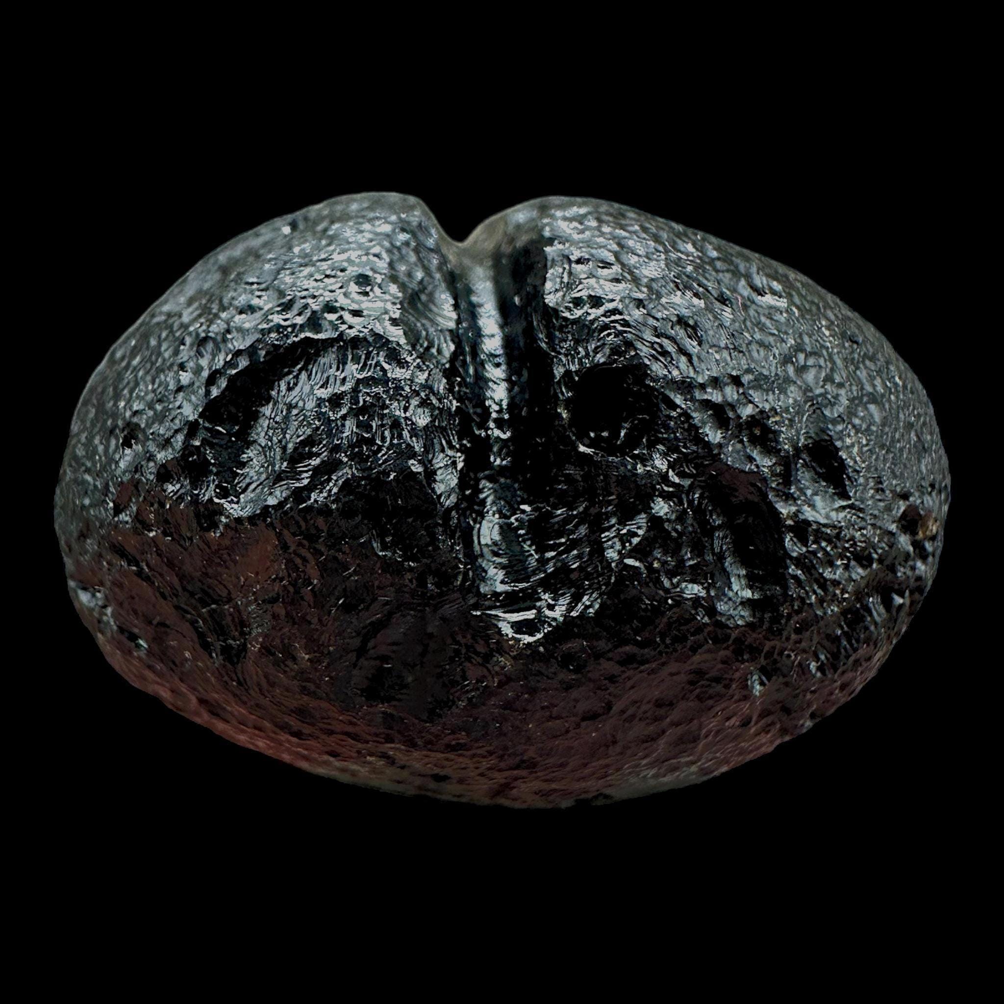 Rizalite tektite crystal, natural black philippinite tektite, meteorite impact glass, raw bicolite specimen, collector tektite - Image 7