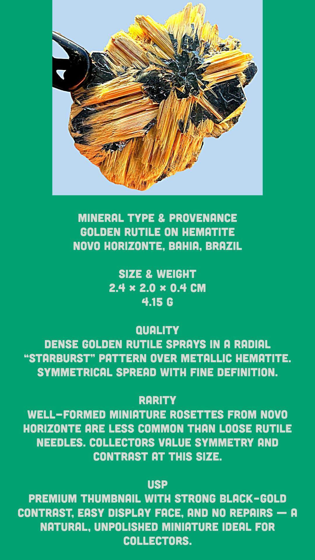 Rutile and hematite crystal, rutile and hematite mineral specimen from novo horizonte brazil - Image 7
